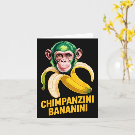 Watercolor Monkey Meme Italian Brainrot Chimpanzin カード (黄色い花)