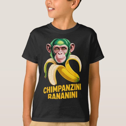Watercolor Monkey Meme Italian Brainrot Chimpanzin Tシャツ (正面)