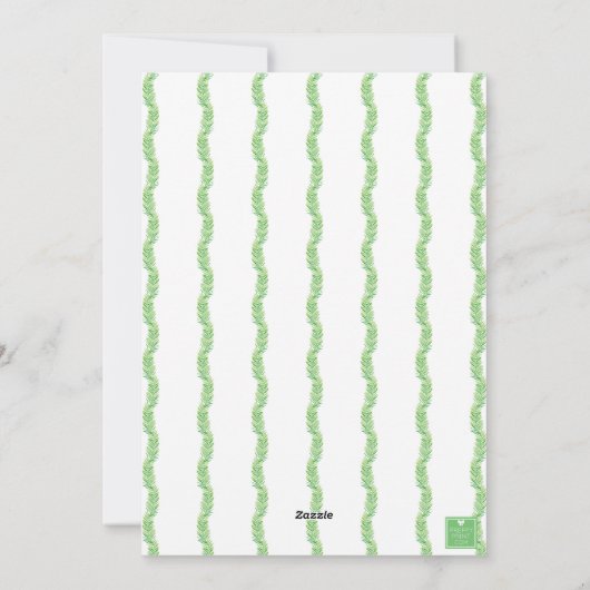 Watercolor Monogram Initial Nativity Crest シーズンカード (裏面)