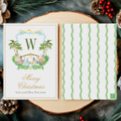 Watercolor Monogram Initial Nativity Crest シーズンカード