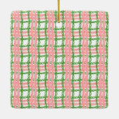 Watercolor Monogram Initial Santa Crest セラミックオーナメント (裏面)