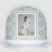 Watercolor Monogram Wreath Script Photo Snow Globe (正面)