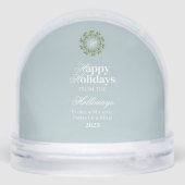 Watercolor Monogram Wreath Script Photo Snow Globe (裏面)