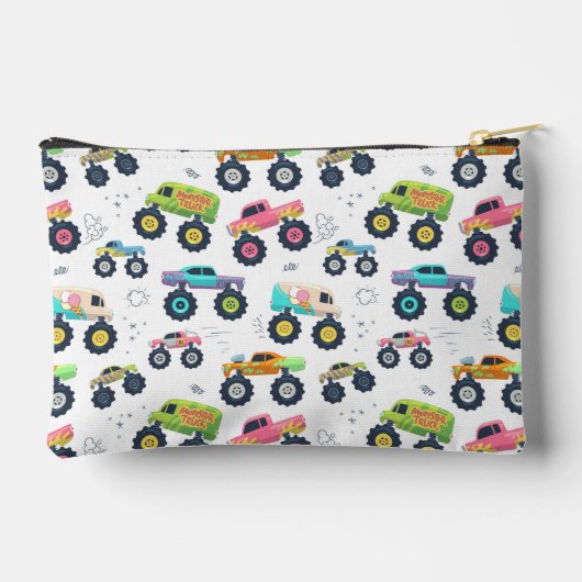 Watercolor Monster Car Trucks kids アクセサリーポーチ (裏面)
