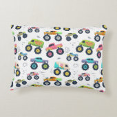Watercolor Monster Car Trucks kids アクセントクッション (裏面)