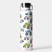Watercolor Monster Car Trucks kids ウォーターボトル (背面)