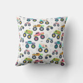 Watercolor Monster Car Trucks kids クッション (裏面)