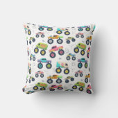 Watercolor Monster Car Trucks kids クッション (正面)