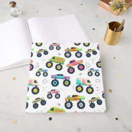 Watercolor Monster Car Trucks kids ゲストブック