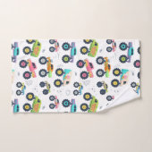 Watercolor Monster Car Trucks kids バスタオルセット (ハンドタオル)