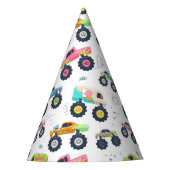 Watercolor Monster Car Trucks kids パーティーハット (正面)
