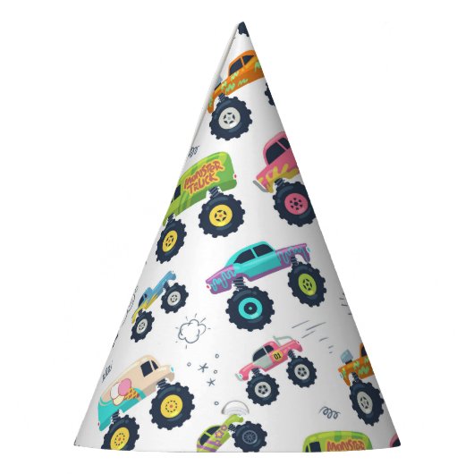 Watercolor Monster Car Trucks kids パーティーハット (左)