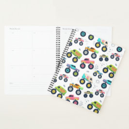 Watercolor Monster Car Trucks kids プランナー手帳