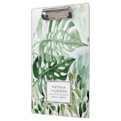 Watercolor Monstera Leaves Tropical Greenery クリップボード (左)