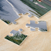 Watercolor Mont Saint Michel France Vintage Travel ジグソーパズル (側面)