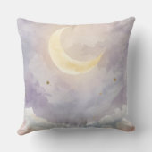 Watercolor Moon & Cloud Nursery Pillow | Music クッション (裏面)