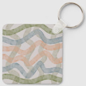 Watercolor Mopping Brushstrokes Pattern In Pastel キーホルダー (裏面)
