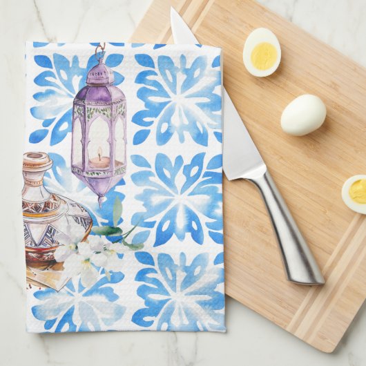 Watercolor Moroccan Artist Kitchen Towels キッチンタオル (四つ折り)