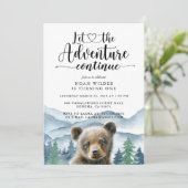 Watercolor Mountain Forest Boy First Birthday 招待状 (スタンド正面)