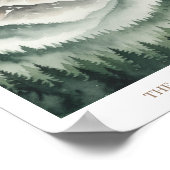 Watercolor Mountain Forest Poster ポスター (角)