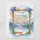 Watercolor Mountain Lake Journey Graduation Card (正面)