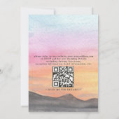 Watercolor Mountain Lake View QR Code Wedding 招待状 (裏面)
