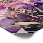 Watercolor Mountain Nature Print ポスター (角)