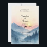 Watercolor Mountain Sunrise Wedding Invitation 招待状<br><div class="desc">A peaceful watercolor mountain sunrise background, perfect for romantic outdoor and destination weddings.</div>
