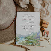 Watercolor Mountain | Waterton Lakes Wedding 招待状