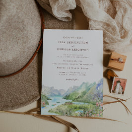 Watercolor Mountain | Waterton Lakes Wedding 招待状