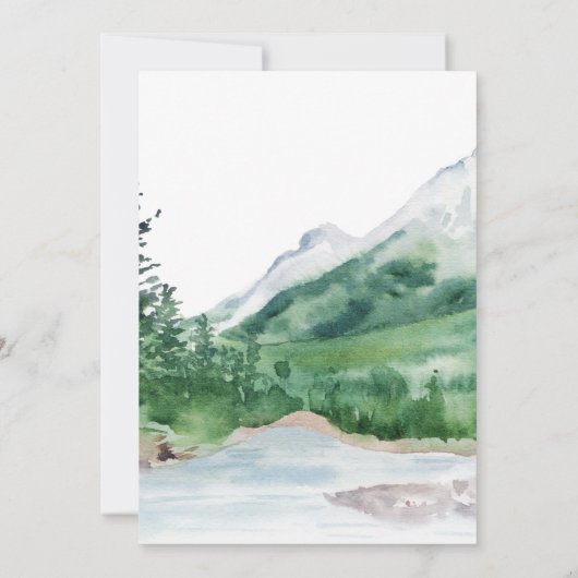Watercolor Mountain | Waterton Lakes Wedding 招待状 (裏面)