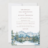 Watercolor Mountain | Whistler BC Wedding 招待状 (正面)