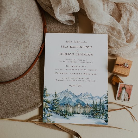 Watercolor Mountain | Whistler BC Wedding 招待状