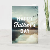 Watercolor Mountains and Lake Happy Father's Day カード (正面)