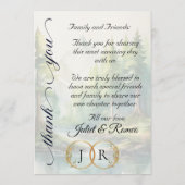  Watercolor Mountains, Monogram & Thank You  メニュー (裏面)