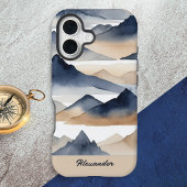 Watercolor Mountains Personalized Name iPhone 16ケース