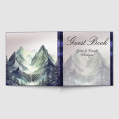 Watercolor Mountains Wedding Large ゲストブック (全面)