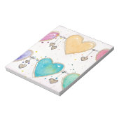 Watercolor multicolor hearts notepad  ノートパッド (回転)