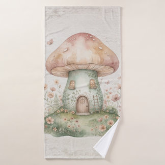 Watercolor Mushroom Fairy House Towel Set バスタオルセット