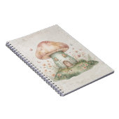 Watercolor Mushroom Spiral Notebook – Whimsical  ノートブック (右側)