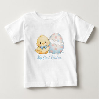 Watercolor My First Easter Chick Toddler Tshirt ベビーTシャツ