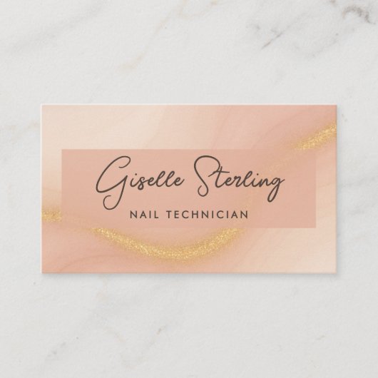 Watercolor Nail Technician QR Code 名刺 (正面)