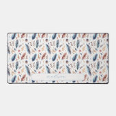 Watercolor Name Boho Feather Floral Personalized デスクマット (正面)