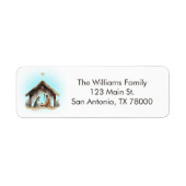 Watercolor Nativity Christmas Address ラベル (正面)