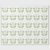 Watercolor Nativity Monogram Crest Christmas ラッピングペーパー (フラット)