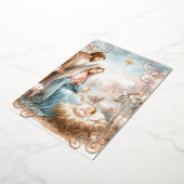 Watercolor Nativity Scene 箔シーズンカード (回転した状態)