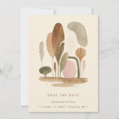 Watercolor Natural Harmonious Organic Shapes セーブザデート (正面)