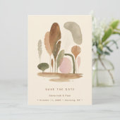 Watercolor Natural Harmonious Organic Shapes セーブザデート (スタンド正面)