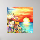 Watercolor Nature Sunrise Canvas Print キャンバスプリント (正面)