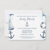 Watercolor Nautical Anchor QR Code 出欠カード (正面)